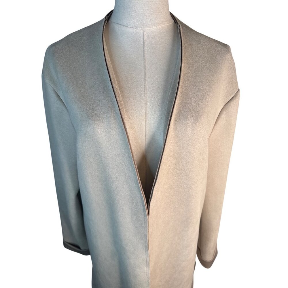 ZARA Basic Medium Collection Open Front Beige Lon… - image 11